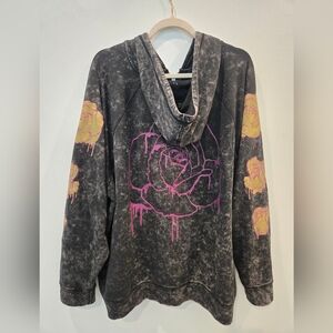 Torrid LoveSick Dripping rose graphic Zip Hoodie. Size 4X.